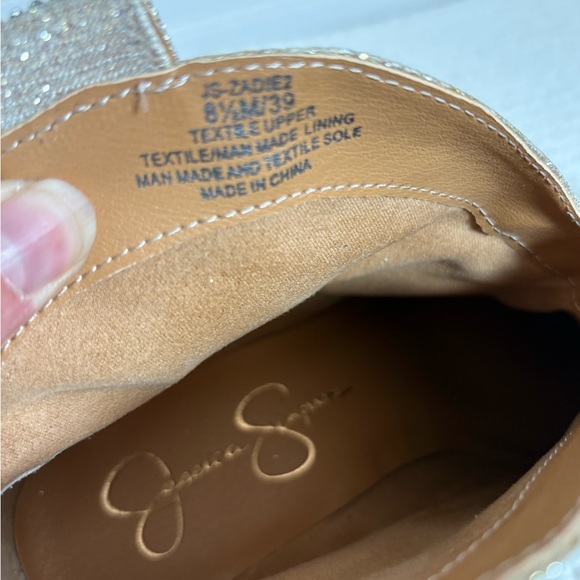 Jessica Simpson Zadie2 Rhinestone Western Ankle Booties Women's SZ 8.5 Champagne - Picture 10 of 10